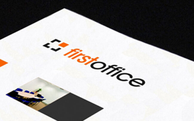First Office brand identity and brochure design by Stoa Design